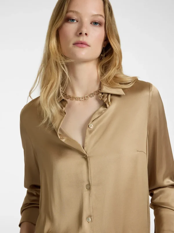 Chemise Manches Longues Satinée Unie – Image 9