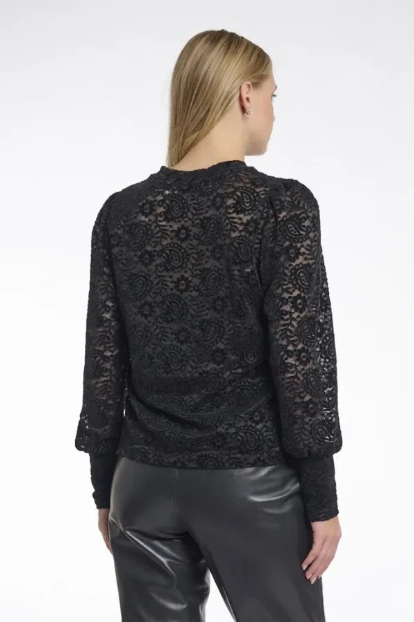 Blouse Col Rond Manches Longues Dentelle – Image 3