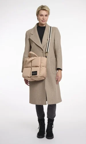 Sac Shopping Matelassé Avec Poignée Et Bandoulière Uni