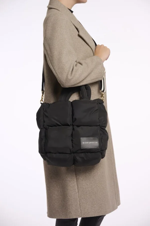 Sac Shopping Matelassé Avec Poignée Et Bandoulière Uni – Image 5