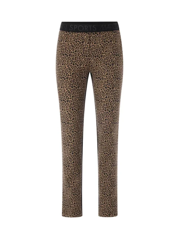 Pantalon Sept-Huitième Taille Moyenne Elastique Bimatières Imprimé Léopard – Image 2