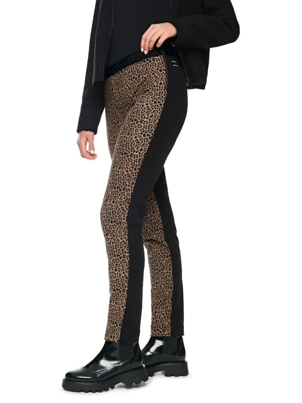 Pantalon Sept-Huitième Taille Moyenne Elastique Bimatières Imprimé Léopard – Image 6