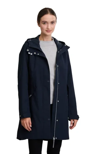 Parka Mi Longue Manches Longues A Capuche Col Montant Zippée Pressions Deux Poches 4 En 1 Uni