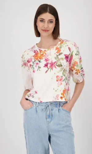 Tee Shirt Col Rond Manches Courtes Motif Placé Imprimé Dos