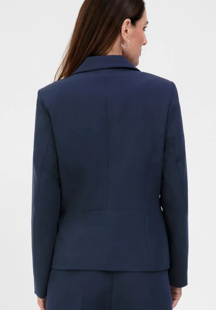 Blazer Manches Longues Deux Poches Boutonné Uni – Image 2