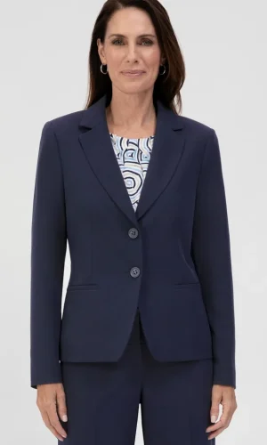 Blazer Manches Longues Deux Poches Boutonné Uni