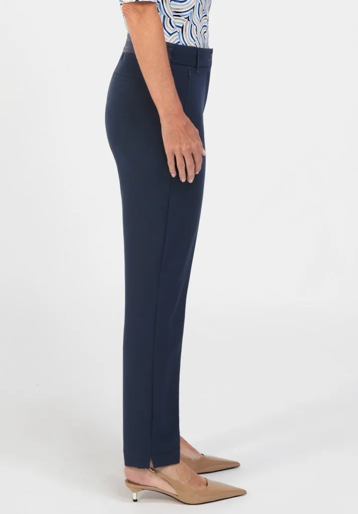 Pantalon Long Taille Moyenne Elastique Deux Poches Zippées Uni Sienna – Image 3