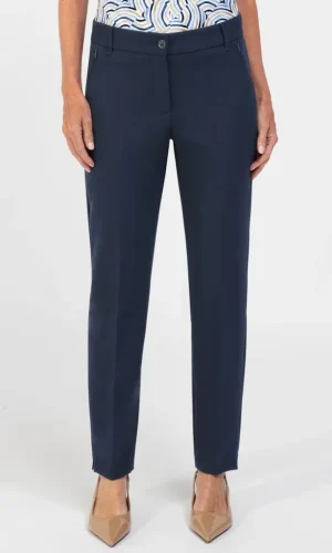 Pantalon Long Taille Moyenne Elastique Deux Poches Zippées Uni Sienna