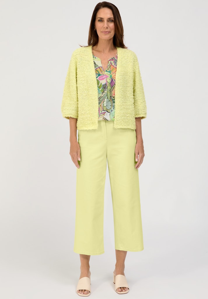 Veste Bord A Bord Manches Trois-quarts Tricotée Unie – Image 2