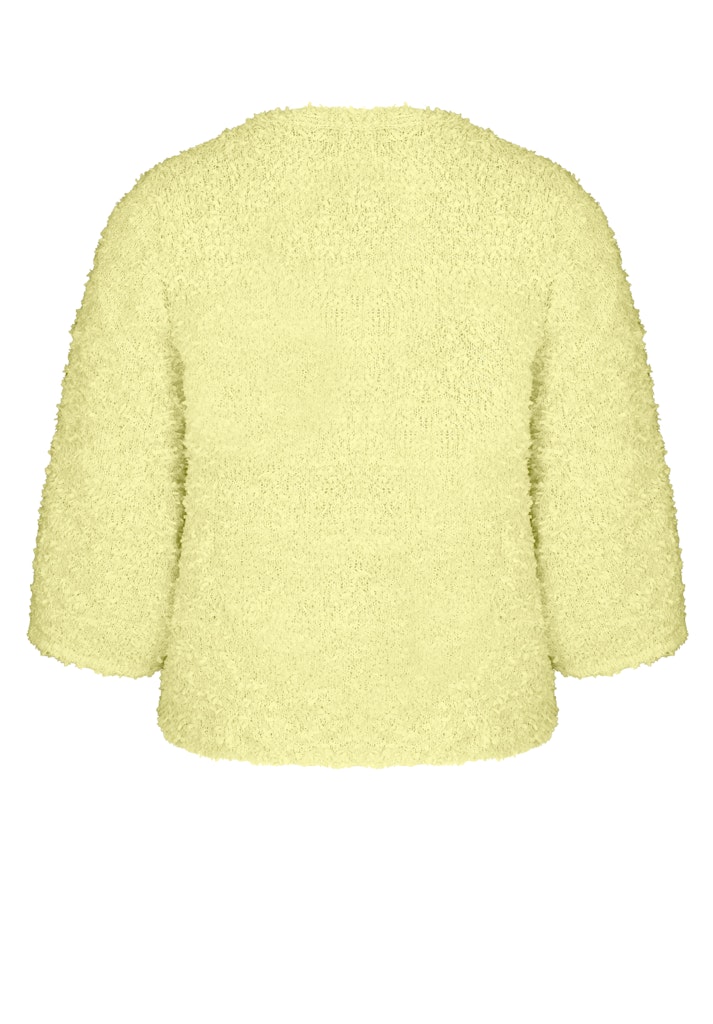 Veste Bord A Bord Manches Trois-quarts Tricotée Unie – Image 6