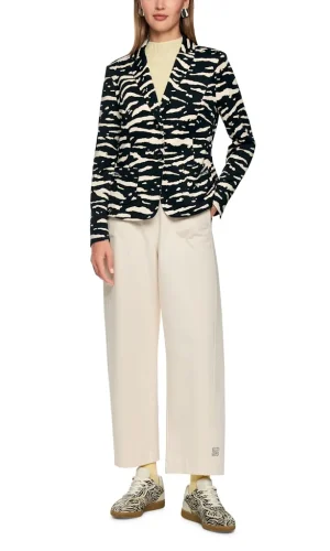 Blazer Manches Longues Boutonné Deux Poches Imprimé