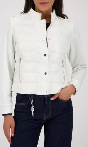 Blouson Manches Longues Zippé Pressions Deux Poches Zippées Bimatière Unie