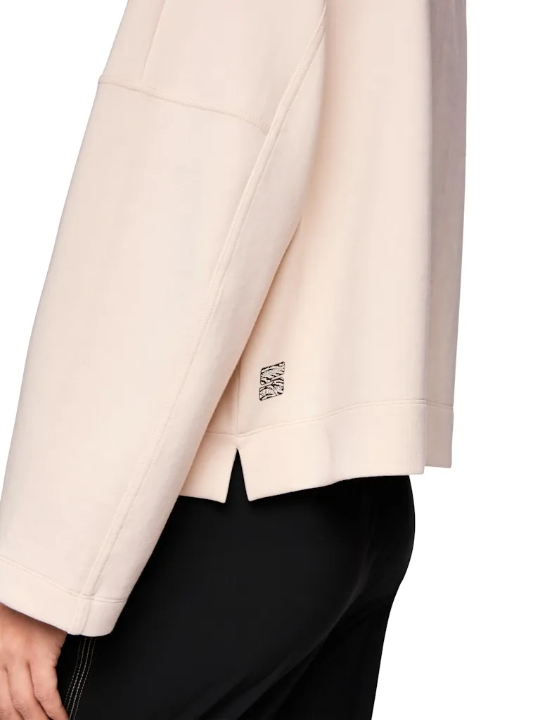 Sweat Col Montant Cordons Détails Tigre Manches Longues Droit Uni – Image 5