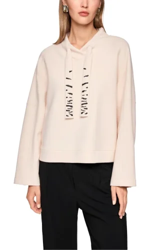 Sweat Col Montant Cordons Détails Tigre Manches Longues Droit Uni