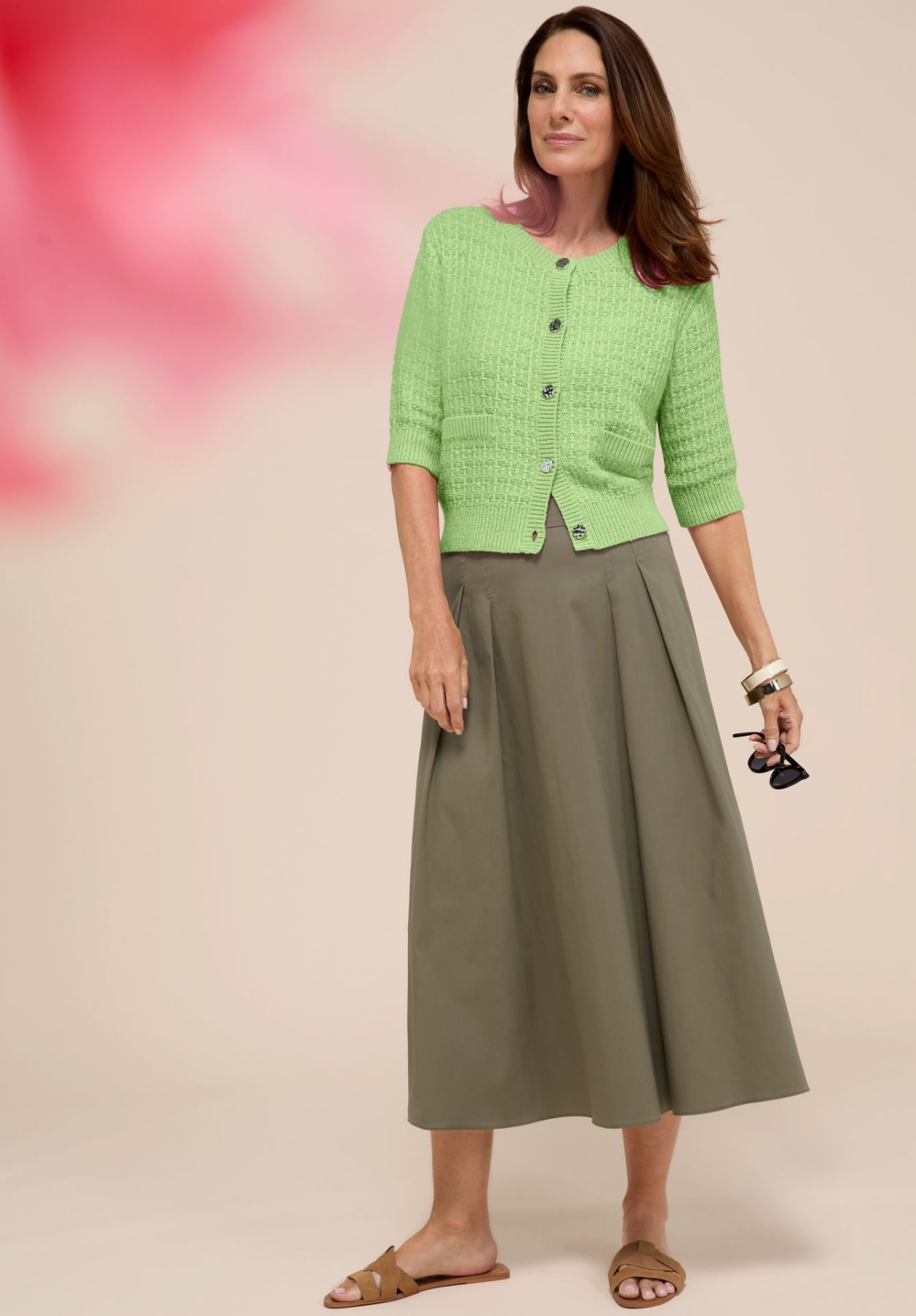 Gilet Manches Courtes Boutonnée Deux Fausses Poches Uni – Image 2