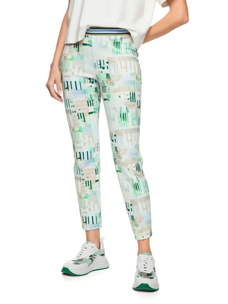 Pantalon Sept-huitième Taille Moyenne Elastique Skinny Imprimé – Image 4