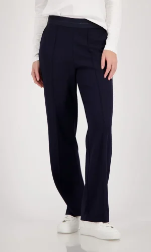 Pantalon Long Taille Moyenne Elastique Fluide Deux Poches Francais Uni