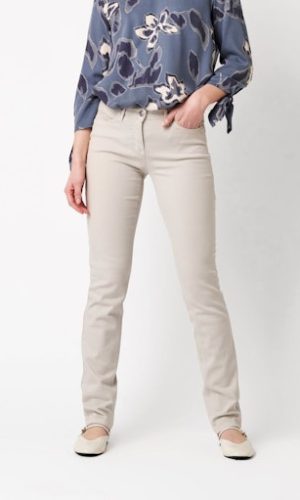 Pantalon Long Taille Moyenne Cinq Poches Slim Uni Perfect Shape