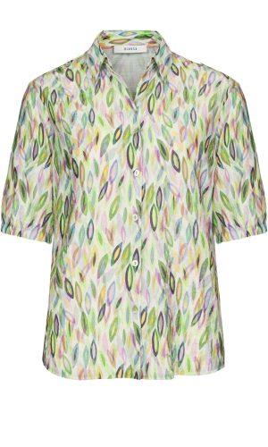 Chemise Manches Courtes Elastique Imprimée Fluide