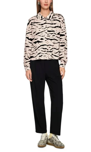 Blouse Col Polo Manches Longue Imprimée