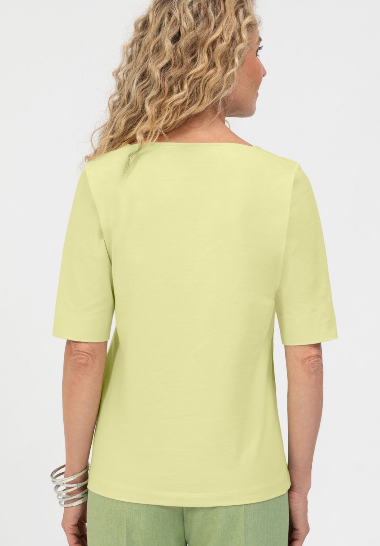 Tee Shirt Col Rond Manches Coudes Motif Placé Forêt – Image 5