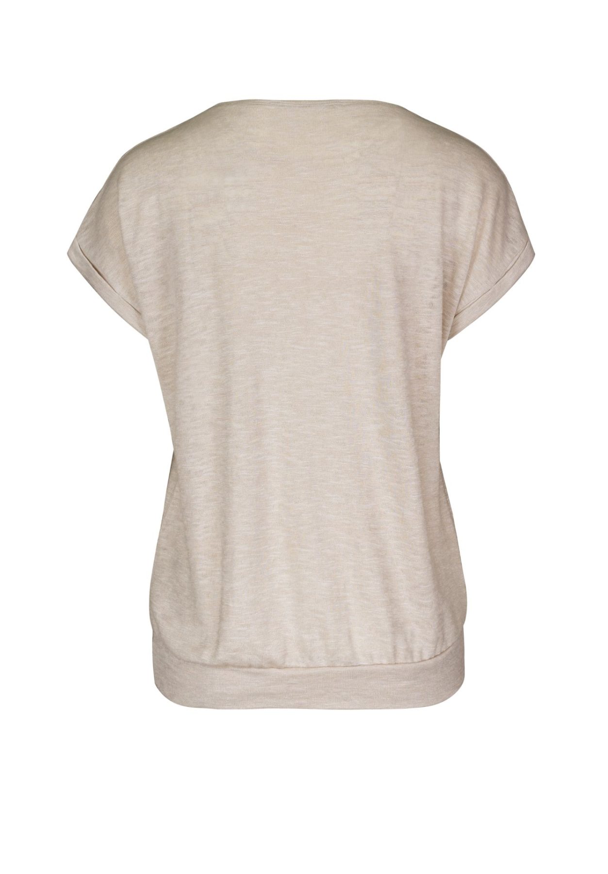 Tee Shirt Col Rond Manches Courtes Motif Placé Sequins Bande Bas – Image 6