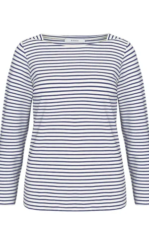 Tee Shirt Col Bateau Manches Longues Marinière