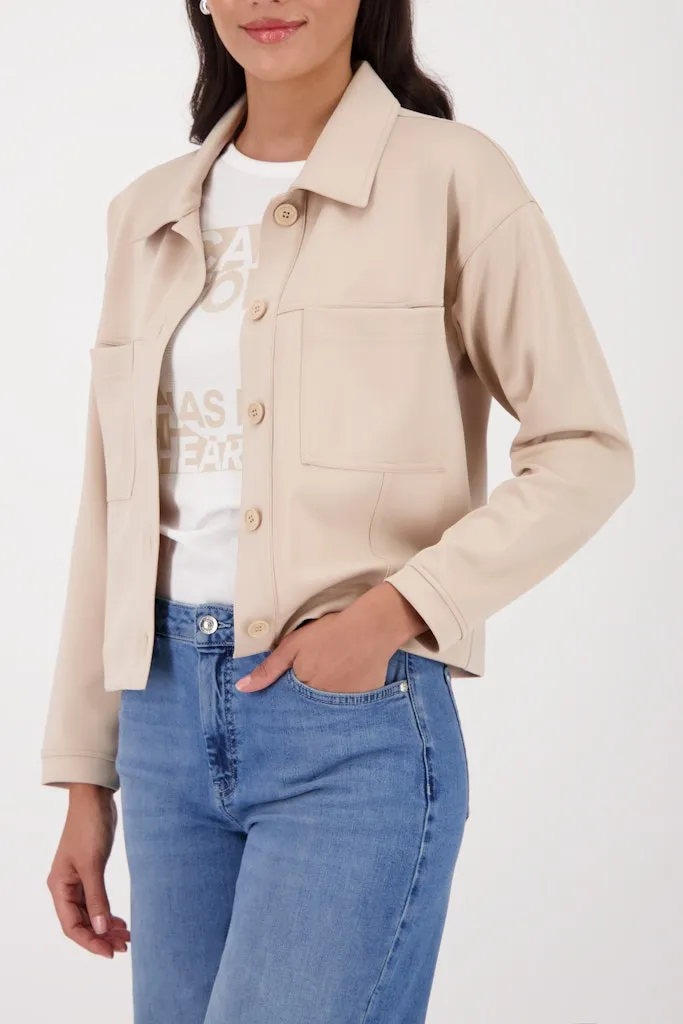 Veste Courte Manches Longues Deux Poches Plaquées Boutonnée Unie – Image 2