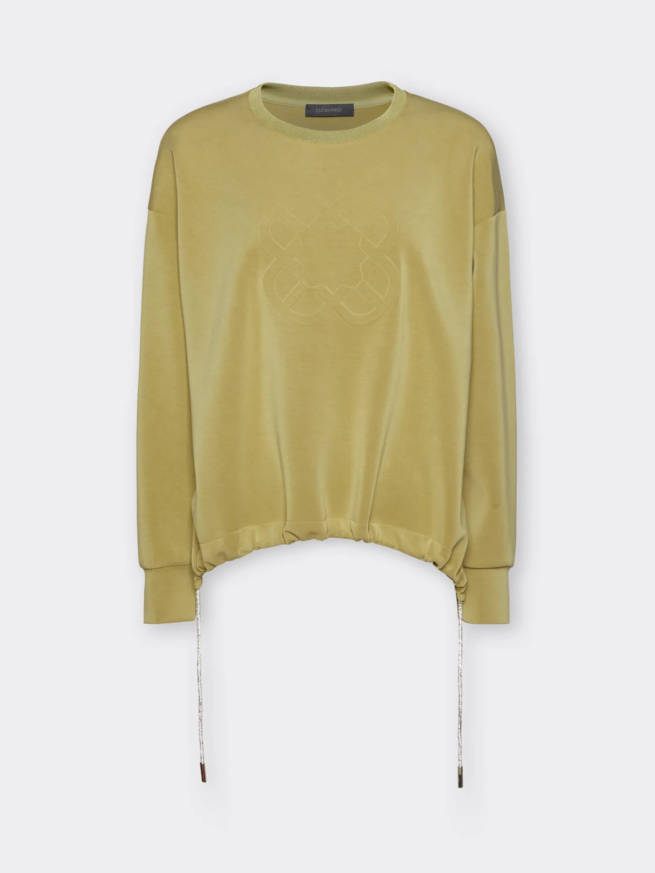 Sweat Col Rond Manches Longues Bas Cordons Logo Placé Relief Ton Sur Ton – Image 6