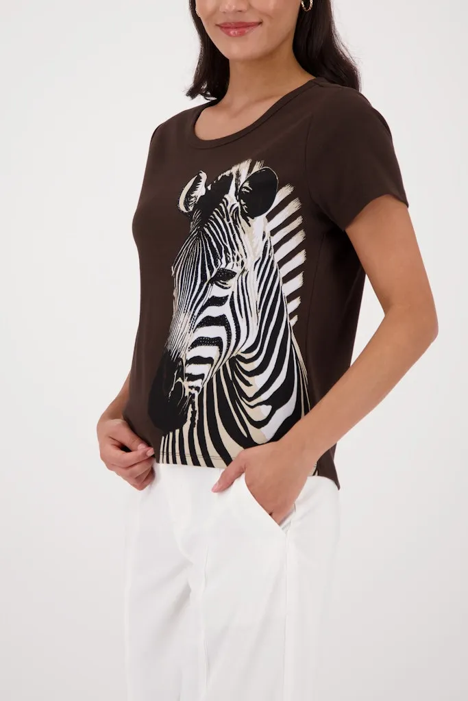 Tee Shirt Col Rond Manches Courtes Motif Placé Strass Maille Cotellée – Image 2