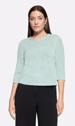 Pull Col Rond Manches Longues Tricoté Uni