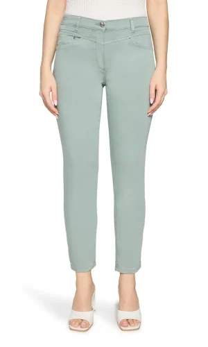 Pantalon Long Taille Moyenne Cinq Poches Uni Slim