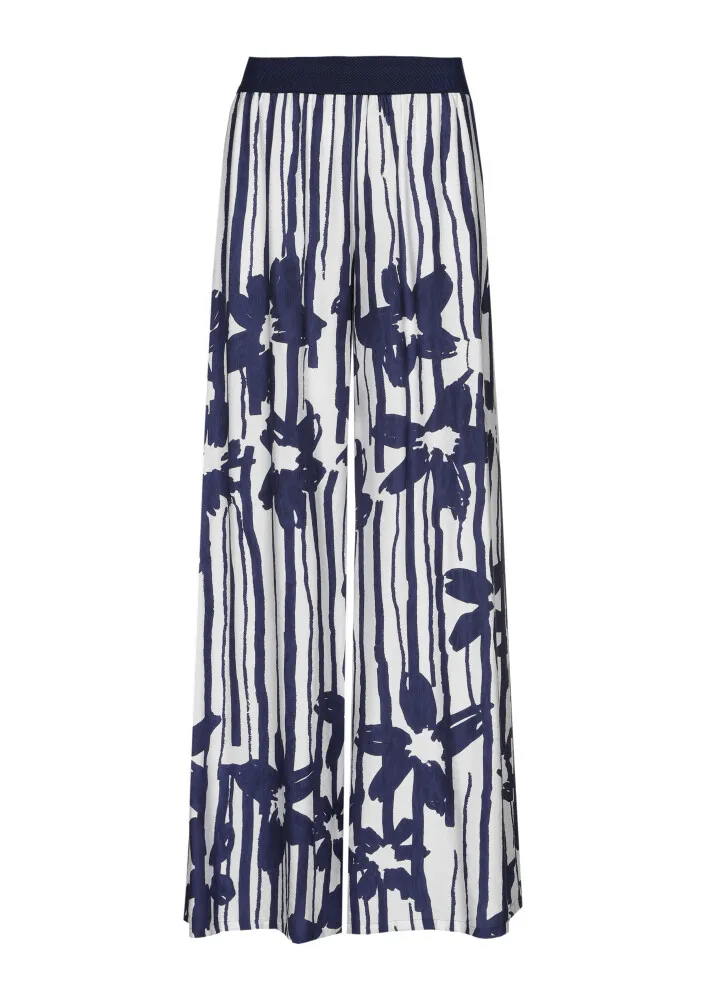 Pantalon Long Taille Moyenne Élastique Fluide Imprimé – Image 3