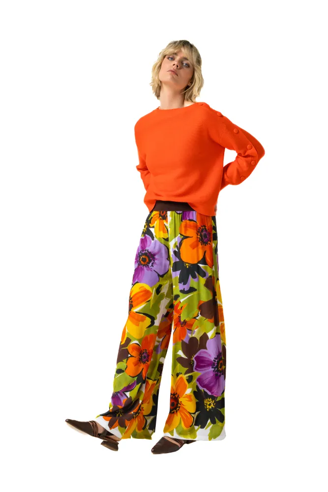 Pantalon Long Taille Moyenne Élastique Fluide Deux Poches Imprimé – Image 2