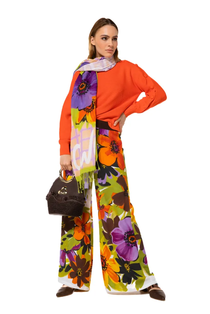 Pantalon Long Taille Moyenne Élastique Fluide Deux Poches Imprimé – Image 3