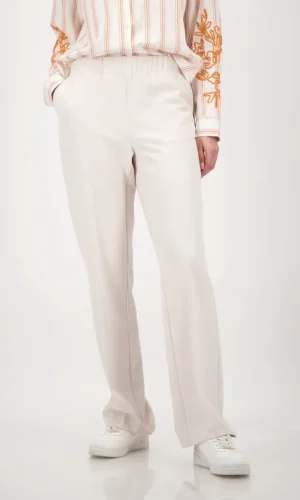 Pantalon Long Taille Moyenne Elastique Deux Poches Françaises Fluide Uni