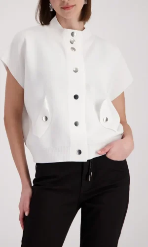 Gilet Col Montant Manches Courtes Pressions Deux Poches Uni