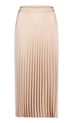 Jupe Midi Taille Moyenne Élastique Plissée Irisée Unie