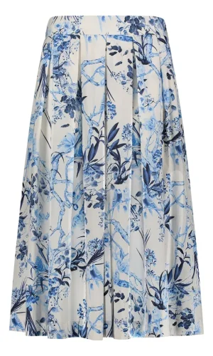 Jupe Midi Taille Moyenne Évasée Imprimée Deux Poches