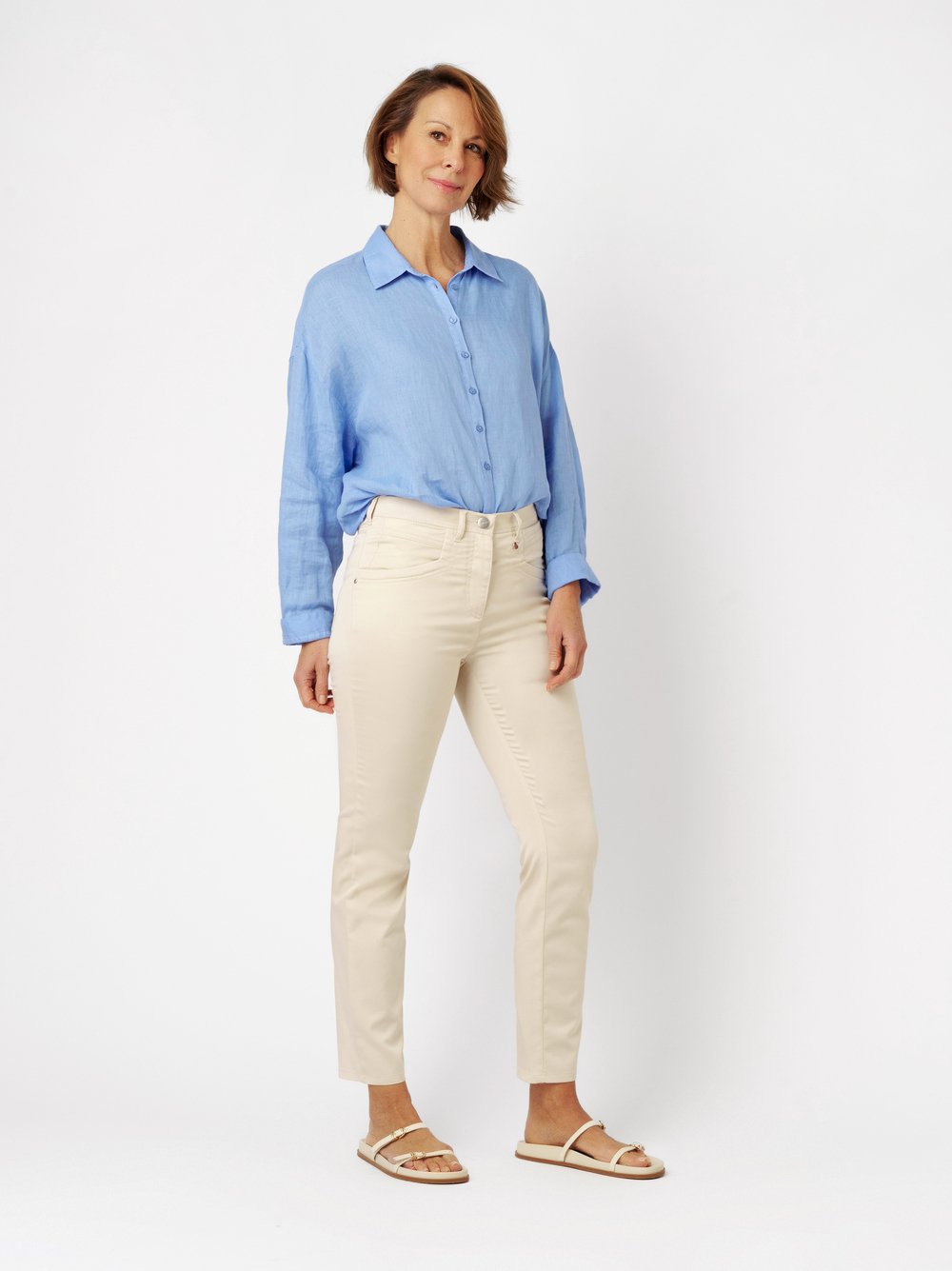 Pantalon Sept-huitième Taille Haute Quatre Poches Slim Uni Ma Meilleure Amie