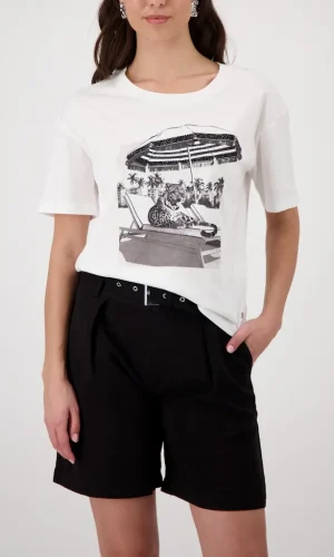 Tee Shirt Col Rond Manches Courtes Motif Placé