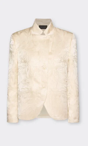 Blazer Manches Longues Boutonné Brodé Lurex Allover