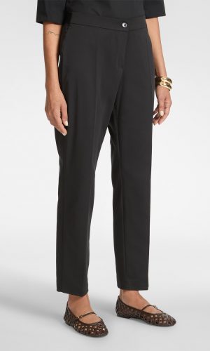 Pantalon Long Taille Moyenne Elastique Dos Slim Uni