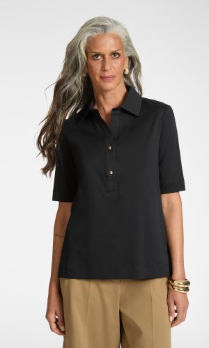 Polo Manches Courtes Bimatière Uni Coton