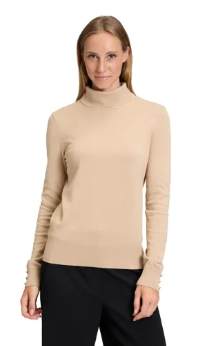 Pull Col Montant Manches Longues Détails Manches Uni