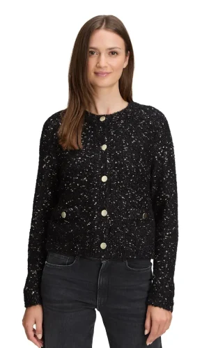 Gilet Col Rond Manches Longues Pressions Deux Poches Lurex