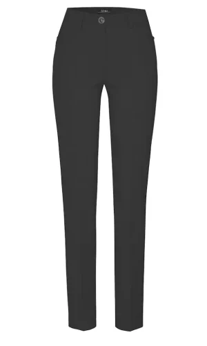 Pantalon Long Taille Moyenne Quatre Poches Jolie Droit Uni
