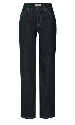 Pantalon Jean Long Taille Moyenne Cinq Poches Liv Droit Uni