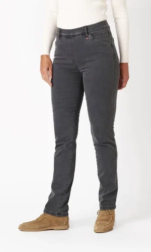 Pantalon Long Taille Moyenne Elastique Quatre Poches Alice Droit Uni