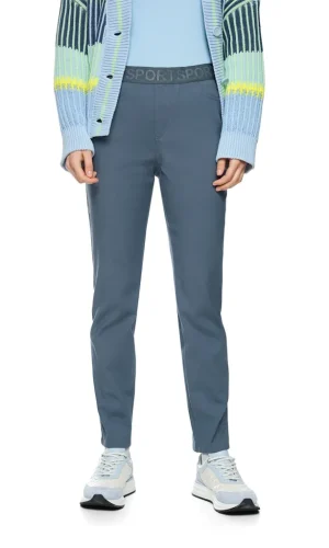 Pantalon Long Taille Moyenne Elastique Deux Poches Slim Uni